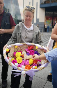 catherine with flowers